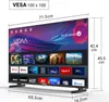 A diagram showing the dimensions and VESA mount information of a TV. Produktbild-Vorschau