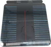 A digital body analysis scale with a black glass surface and blue horizontal lines. Produktbild-Vorschau
