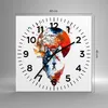 Wanduhr - Quadrat - Glasuhr - Tierwelt Pelz Abbildung Mond Produktbild-Vorschau 3