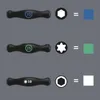 Diagram showing three different screwdriver handles, each paired with a symbol and a colored square, implying a system of identification or function. Anteprima dell’immagine prodotto