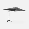 sweeek - Rechteckiger Sonnenschirm 3x4 m - Grau Produktbild-Vorschau 1
