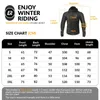 A size chart for a cycling jacket, showing measurements in centimeters for different sizes. Podgląd zdjęcia produktu