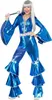 70er Jahre Damen Outfit Disco Overall Retro Tanzkostüm Blau Produktbild-Vorschau 1
