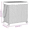 vidaXL Wäschekorb mit Rollen 60x35x60,5 cm Rattan Produktbild-Vorschau 8