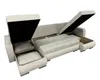 A U-shaped sectional sofa with storage compartments open, revealing cushions and bedding inside. Náhled obrázku produktu