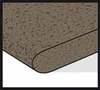 A close-up view of the edge of a brown carpet or rug with a black border. Náhled obrázku produktu
