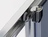 A close-up view of a shower door sliding mechanism, showing the roller and track. Produktbild-Vorschau