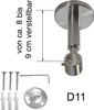 A product image showing a curtain rod bracket with included hardware and measurement annotations. Produktbild-Vorschau