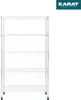 Síťový regál s kolečky Maya 5 polic 89x34x150 cm Chromovaný Náhled obrázku produktu 1