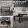 Collage showing different placement options for a set of two round coffee tables. Produktbild-Vorschau