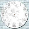 Wanduhr aus Glas Rund fi 30 Blumen weiß grau Quarz Deko Produktbild-Vorschau 1