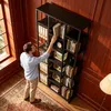 Standregal, Bücherregal 202 cm, 7 Ebenen, Schwarz mit Produktbild-Vorschau 4
