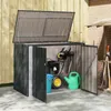 vidaXL Coffre de jardin noir 151,5 x 82 x 110,5 cm Acier Voir les images du produit 4