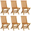 Gartenstühle mit Hellblauen Kissen 6 Stk. Massivholz Teak , Produktbild-Vorschau 3