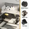 Huhote Couchtisch rechteckig Schwarz Metallrahmen 100 x 40 Produktbild-Vorschau 7
