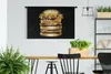 MuchoWow® Wandteppich Wandbehang Goldener Hamburger auf Produktbild-Vorschau 2