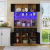Buffet multifonctionnel de 100x40x180 cm, avec éclairage Voir les images du produit 9