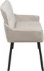 Side view of a taupe upholstered bench with black legs. Produktbild-Vorschau