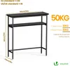 VOUNOT® Schmaler Konsolentisch mit 2 Ablagen, Flurtisch aus Produktbild-Vorschau 3