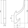 Siro Garderobenhaken Organic L= 150 mm LA= 32 mm Schwarz Produktbild-Vorschau 2