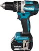 A cordless drill with a battery pack attached, shown against a white background. Produktbild-Vorschau