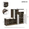 A diagram showing the dimensions of a shoe cabinet. Produktbild-Vorschau