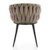A single beige upholstered chair with a braided backrest is shown against a white background. Náhľad obrázku produktu