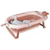 2 in 1 Faltbare Babybadewanne mit Ständer,Ergonomisches Produktbild-Vorschau 3