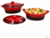 2x CROSSY Rot Kasserole oval mit Deckel 600ml Airfryer Produktbild-Vorschau 1