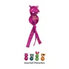 A pink hippo toy with the Kong Wubba logo on its body and two long purple streamers hanging from its neck. Below the hippo are four smaller assorted character toys. Anteprima dell’immagine prodotto