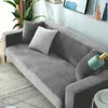 Sofabezug 3 Sitzer 190-230cm - Hellgrau - Samt - Stretch Produktbild-Vorschau 4