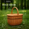 Aqbau® Natural Weiden-Picknickkorb mit Deckel 40 x 40 x 28 Produktbild-Vorschau 4