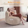 (Beige) Fauteuil de détente en flanelle moelleuse, style Voir les images du produit 6
