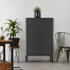 Büroschrank schwarz Metall 2 Türen industriell 65x36x105cm Produktbild-Vorschau 1