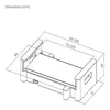 A technical drawing of a tablet holder with dimensions indicated. Podgląd zdjęcia produktu