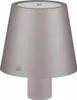 A gray table lamp with a conical shade and a cylindrical base. Anteprima dell’immagine prodotto