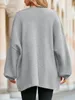 Oversize-Cardigan für Damen, offenes Design vorne, grob Produktbild-Vorschau 4