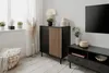 CALICOSY - Buffet 2 Portes Noir et Bois L80 cm - MONZA Voir les images du produit 8