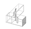 An isometric illustration of two wooden beams joined at a right angle, secured by metal brackets. Produktbild-Vorschau