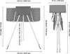 Dimensions of a baby bassinet shown from the front and side. Produktbild-Vorschau