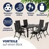 CASARIA® Gartenmöbel Set 6 Stühle mit Tisch 150x90cm Produktbild-Vorschau 8