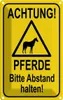 vianmo Blechschild 18x12 cm Achtung Pferde Abstand halten Produktbild-Vorschau 1