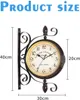 A double-sided wall clock with dimensions indicated. Produktbild-Vorschau