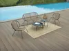 Set aus 2 Garten-Couchtischen aus Metall - Schwarz - NIKAO Produktbild-Vorschau 4