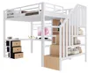 Hochbett 90 x 200 cm mit Schreibtisch, LED-Lichtleiste, Produktbild-Vorschau 8