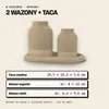 Vases striés style japandi lot de 2 avec plateau ovale, set Voir les images du produit 5