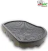 A close-up, angled view of a vacuum cleaner motor protection filter against a white background. Produktbild-Vorschau