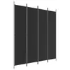 vidaXL Paravento a 4 ante, nero, 200x220 cm, in tessuto Anteprima dell’immagine prodotto 9