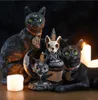 Liegende Katze mit Halbmond & Mond Halsband 29cm Produktbild-Vorschau 7