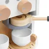 Kinder Kaffee- und Teemaschine aus Holz mit Zubehör, Produktbild-Vorschau 2